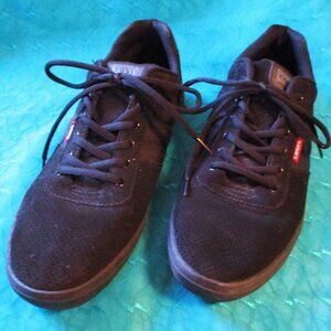 Levi's Drive Lo Vegan Leather Casual Black Men's Size 13 Sneakers - VGC